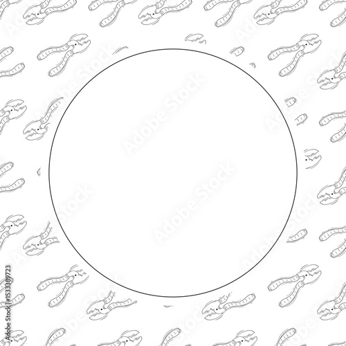 construction frame. doodle construction tool circle frame. hand drawn construction frame background. construction tool background