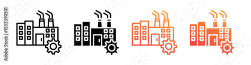  Manufacturing Multiple Style Icon Set Vector 