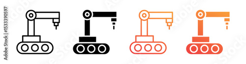 Automation Multiple Style Icon Set Vector 