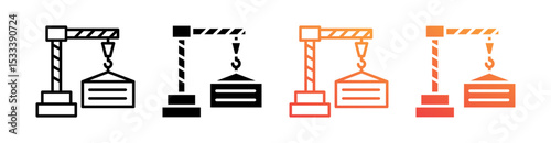 Construction Multiple Style Icon Set Vector 