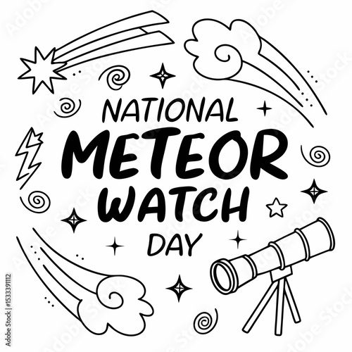 NATIONAL METEOR WATCH DAY vector illustration