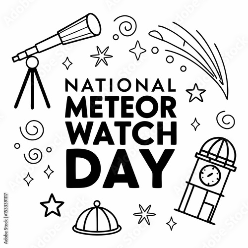 NATIONAL METEOR WATCH DAY vector illustration