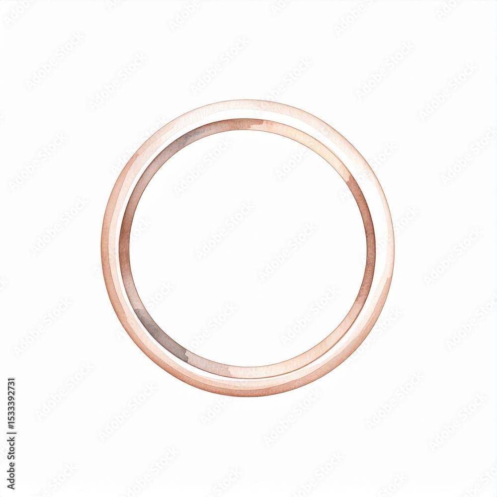 Rose Gold Watercolor Circle Frame Abstract Design Rose Gold Watercolor Circle Frame Abstract Design