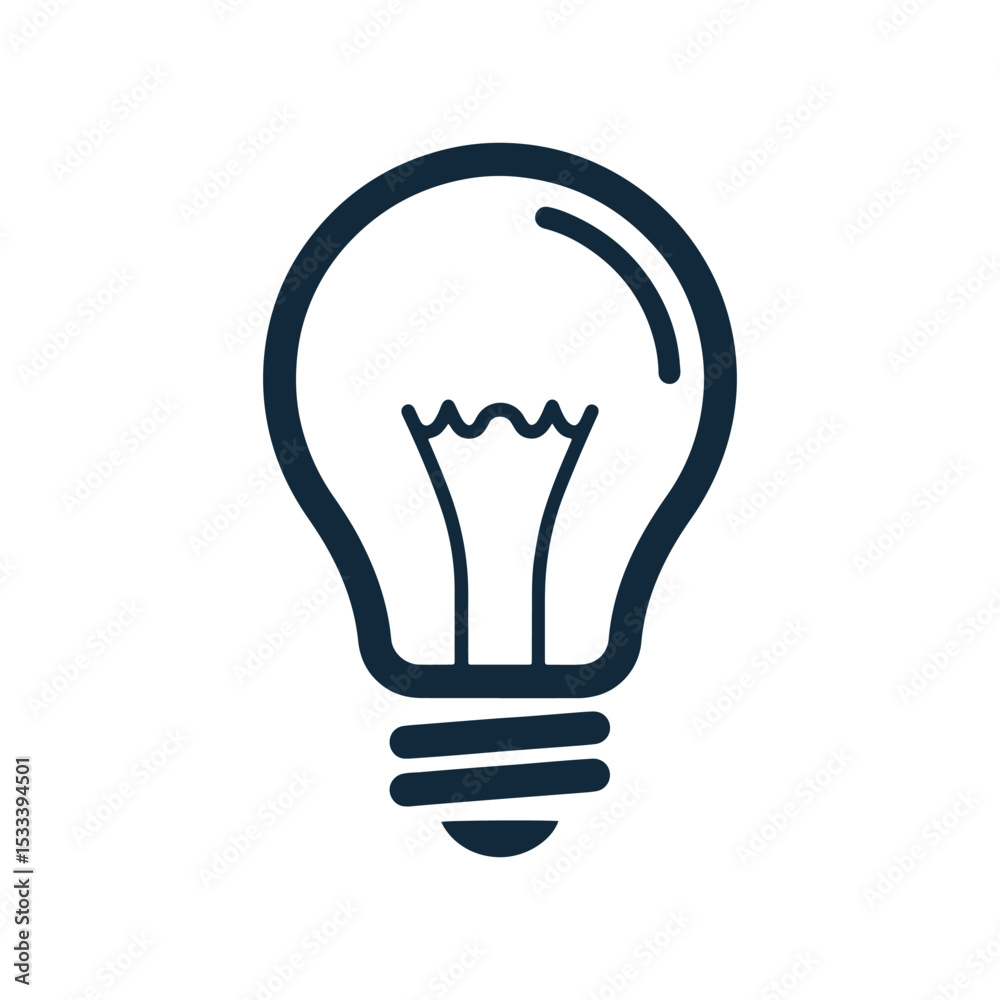 Idea Concept Lightbulb – Simple Black and White Icon Idea Concept Lightbulb – Simple Black and White Icon