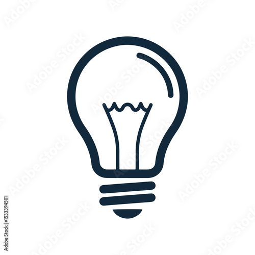Idea Concept Lightbulb – Simple Black and White Icon