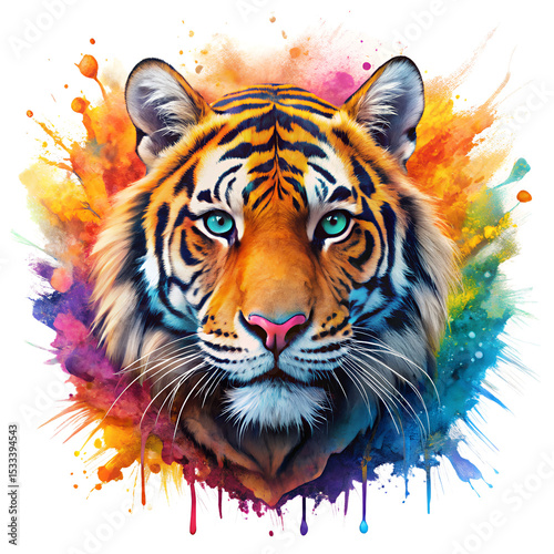 Tiger head  on white background