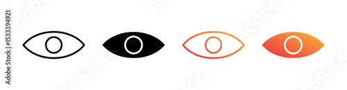 View Multiple Style Icon Set Vector 