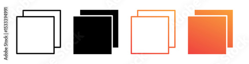 Copying Multiple Style Icon Set Vector 