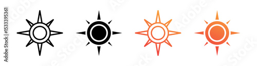 Navigation Multiple Style Icon Set Vector 