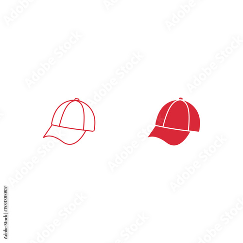 Flat icon vector set, baseball cap front view illustration