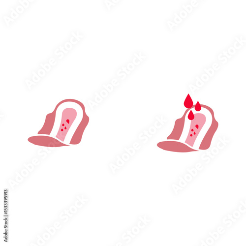 Sanitary napkin icon set, Sanitary napkin vector icon.