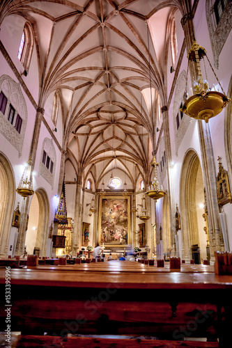 Madrid, Spain - June 2, 2025: Church of Saint Jerome the Royal cathedral in Madrid in Spain
