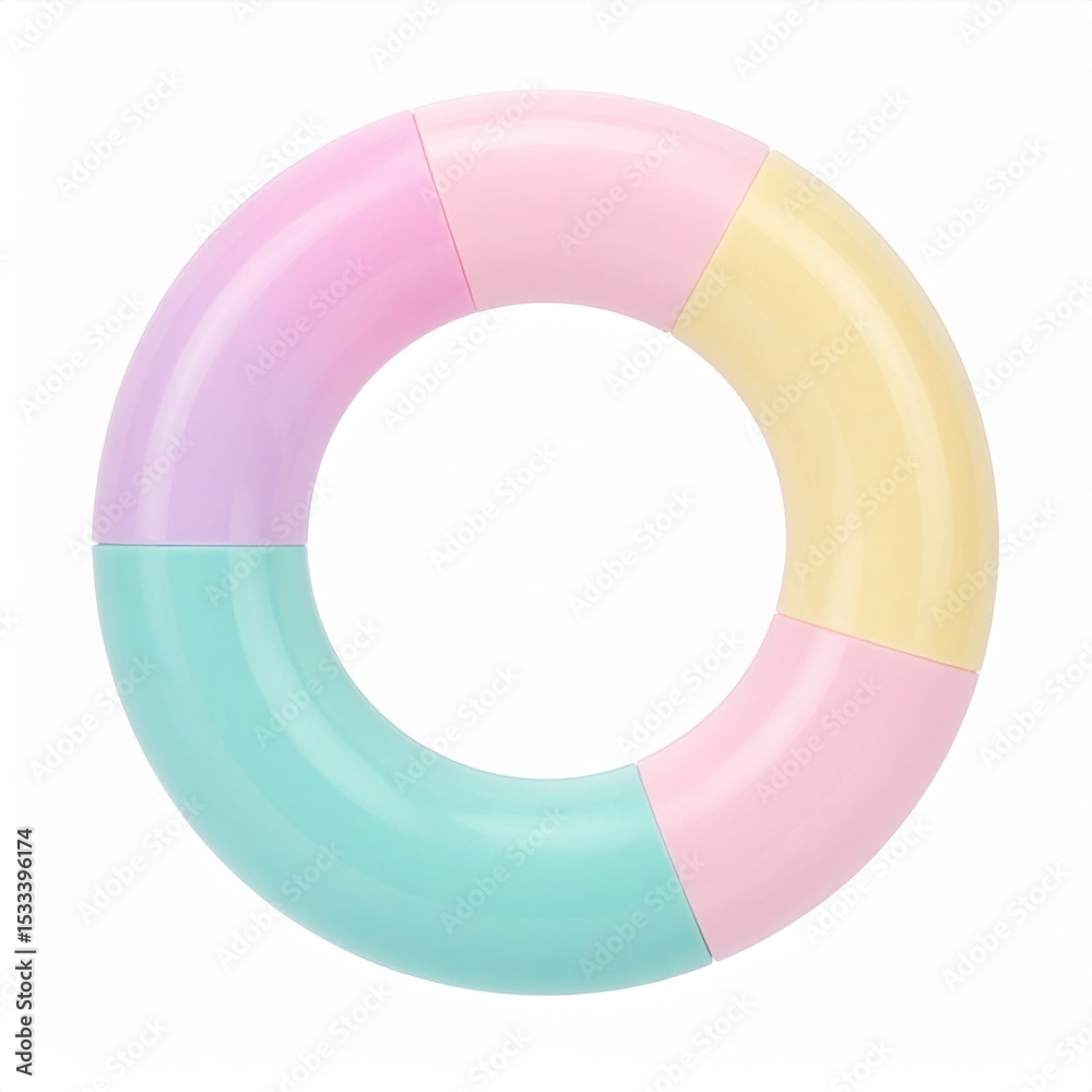 Obraz premium Pastel Colored Inflatable Swim Ring Float