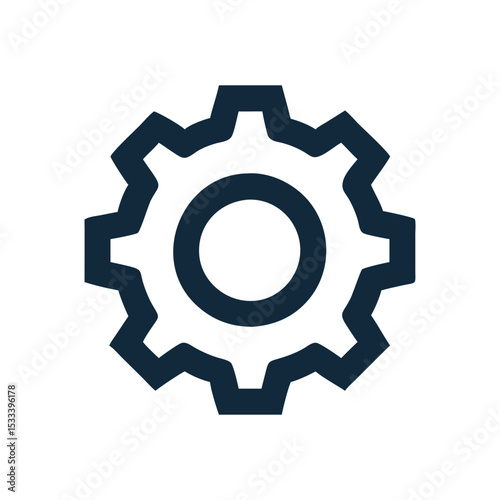 Gear cogwheel for settings icon, Black And write