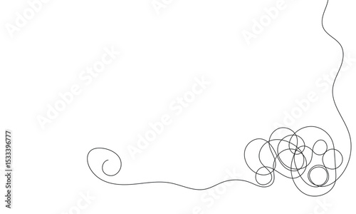 Tangled black thread on white background . Vector Illustration . EPS 10  .