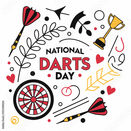 NATIONAL DARTS DAY vector illustration