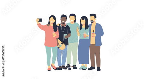 Group Selfie: Friends Connecting and Capturing Memories