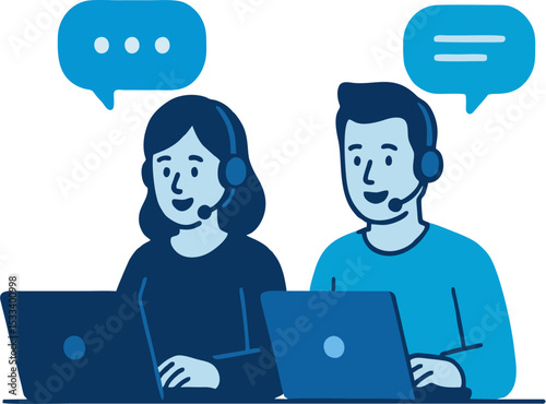 Tech support team communicates online