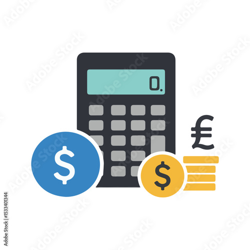 Finance & Business flat vector icon, vector illustration, on white background, suitable for design and infographic applications