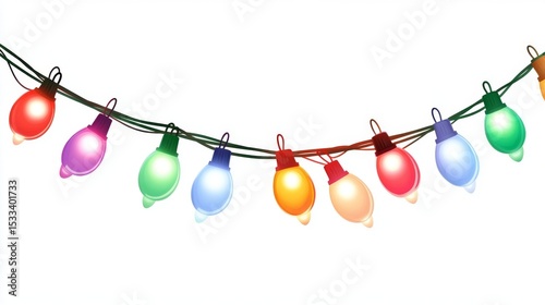 Colorful String Lights Festive Holiday Decoration, Multicolored Bulbs, Indoor/Outdoor Use, Christmas/Party Decor