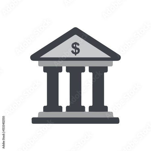 Finance & Business flat vector icon, bank icon, vector illustration, on white background, suitable for design and infographic applications