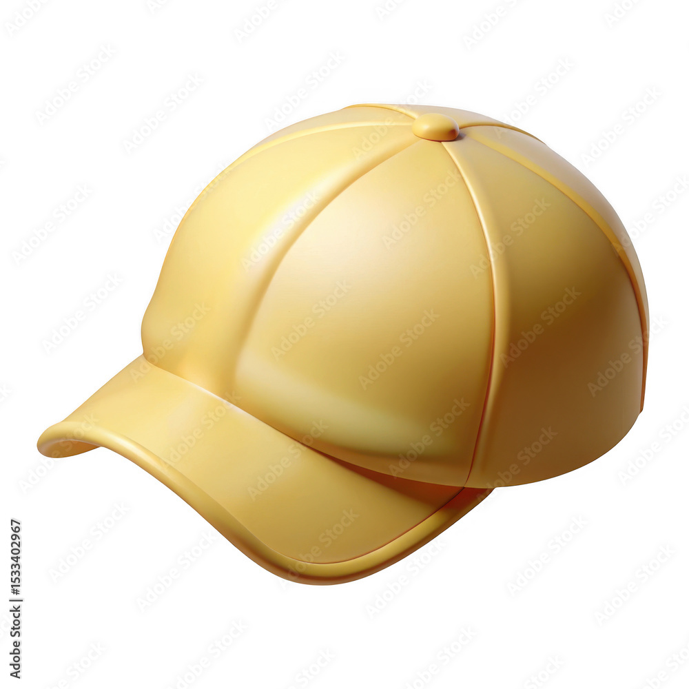 Fototapeta premium 3d realistic yellow baseball cap isolated on transparent background