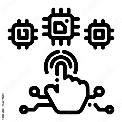 Ai Model Selector Outline Icon vector design and illustration template