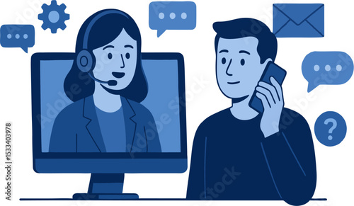 Modern telecommunication virtual support and phone communication