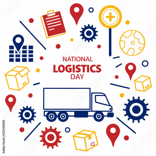 NATIONAL LOGISTICS DAY vector illustration