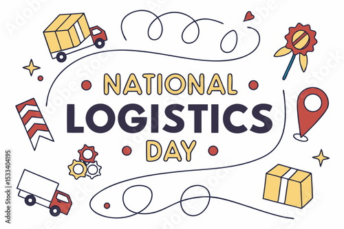 NATIONAL LOGISTICS DAY vector illustration