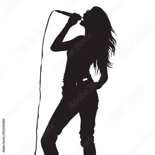 Female singer silhouette