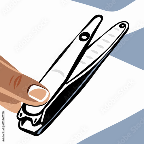 Hand Holding a Nail Clipper: Manicure Tool