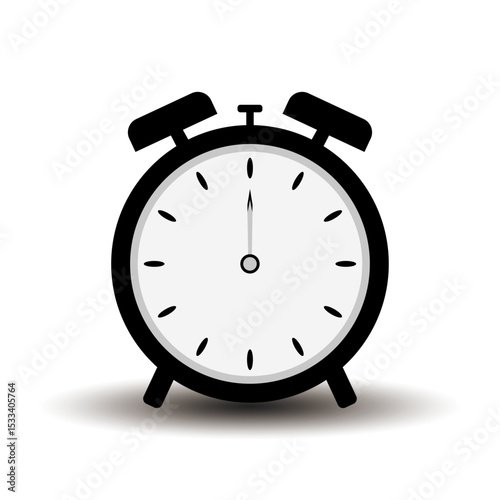 Time clock icon collection-flat style monochrome Alarm clock - 12_ 00 o'clock