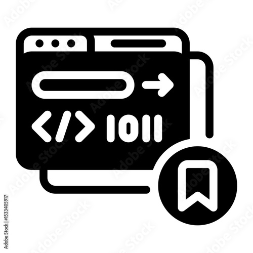 Prompt Template Glyph Icon vector design and illustration template