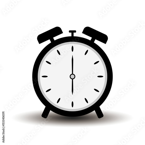 Time clock icon collection-flat style monochrome Alarm Clock - 6_ 00 o'clock