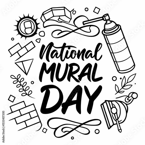 NATIONAL MURAL DAY vector illustration