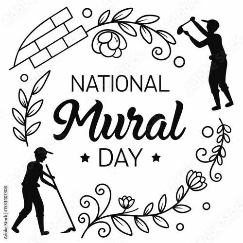 NATIONAL MURAL DAY vector illustration