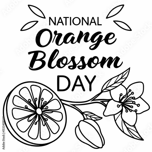 NATIONAL ORANGE BLOSSOM DAY vector illustration