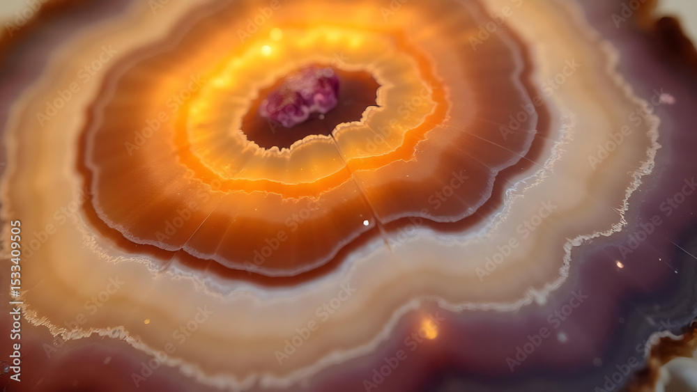 Obraz premium Abstract concentric layers and colors in a circular form formation