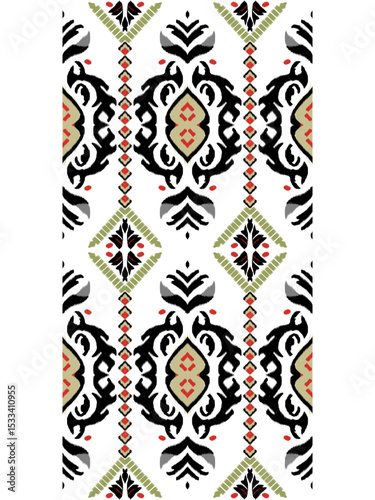 Ikat damask seamless pattern 