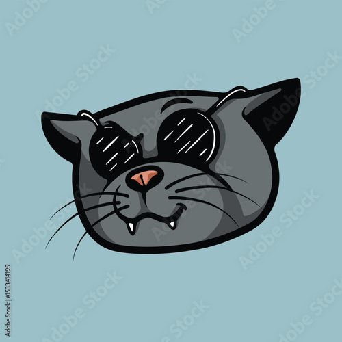 Cool cat cartoon vector illustration