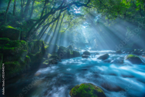 Canvas Print beautiful travel spot in gifu (enbaragawa river)