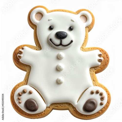 Adorable White Polar Bear Shaped Cookie