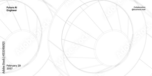 Robotic eye illustration in futuristic wireframe style with complex technical details. The minimalist design with thin lines gives a modern and futuristic impression.