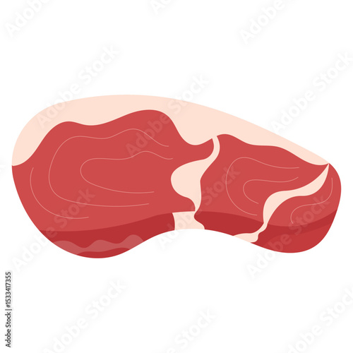 Fresh red meat illustration isolaed on white background.