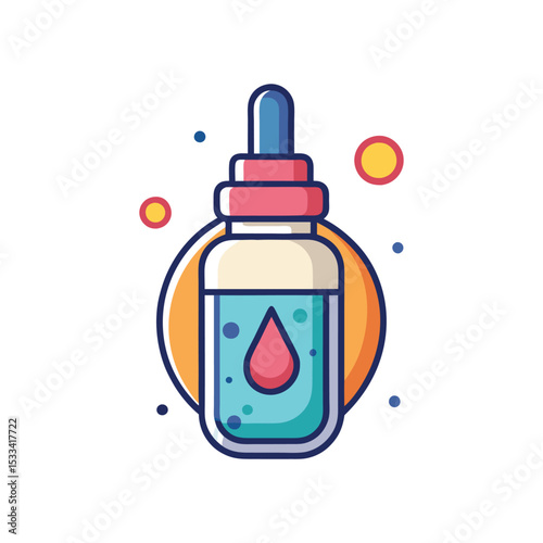 Cute cartoon dropper bottle essential oil icon