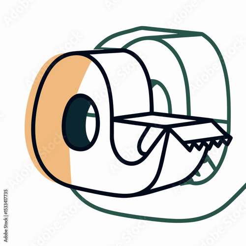Illustration of Tape Dispenser, Office Supplies, Stationery