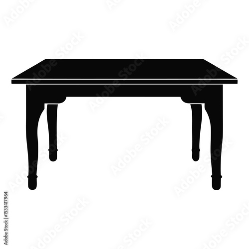 Simple black silhouette of a rectangular table