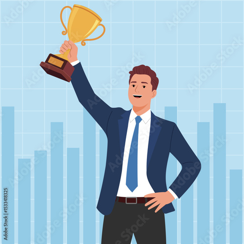 Award Winning Businessman Success, Achievement, and Business Victory