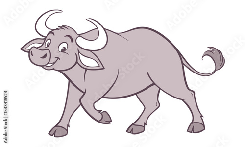 Vector bull design on white background.